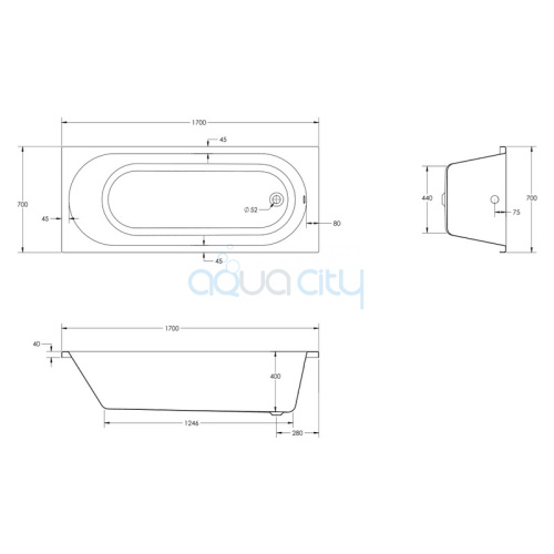 Ванна Evo 170x70 фото 3