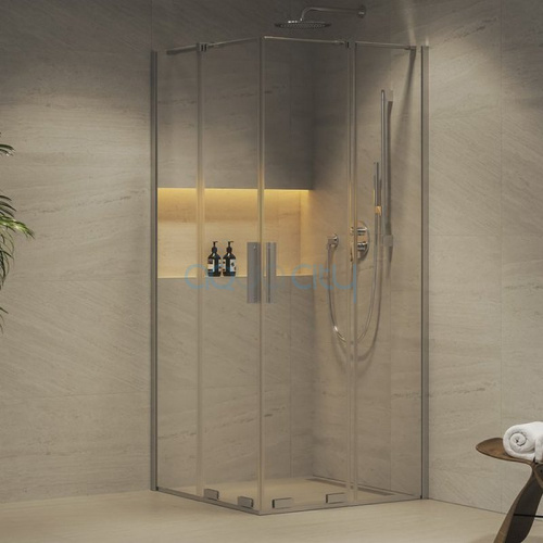 Душевая штора RORV2-90 Transparent+алюминий Душевая штора RORV2-90 Transparent+алюминий