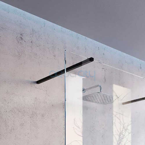 Душова стінка Walk-In Wall-120 Transparent + чорний фото 2