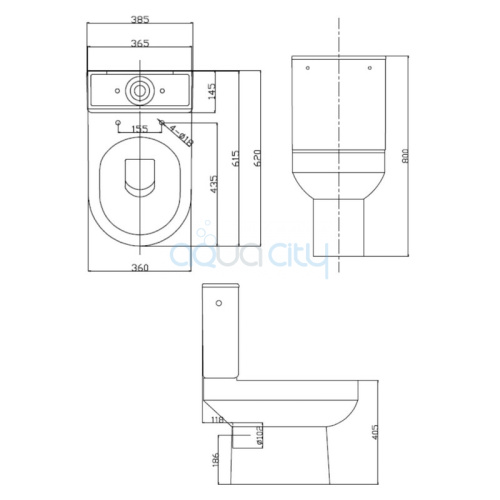 Унітаз Concept Combi Rim Off з сидінням Slim фото 2
