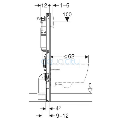 Инсталляция Duofix с кнопкой Delta 01 458.133.21.3 + чаша унитаза Atlas Tornado с сиденьем A0495TQ3L фото 3