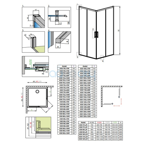 Душевая стенка Idea KDD 75 L фото 2