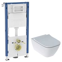 Інсталяція Duofix 458.126.00.2+чаша унітаза Smyle Square Rimfree з сидінням 500.683.00.2