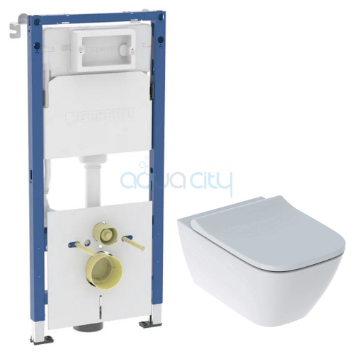 Інсталяція Duofix 458.126.00.2+чаша унітаза Smyle Square Rimfree з сидінням 500.683.00.2