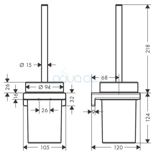 Ершик AddStoris Brushed Black Chrome с держателем фото 2