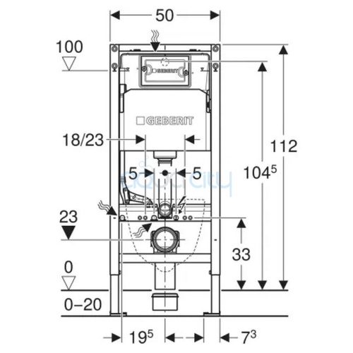 Инсталляция Duofix с кнопкой Delta 01 458.133.21.3 + чаша унитаза Atlas Tornado с сиденьем A0495TQ3L фото 2