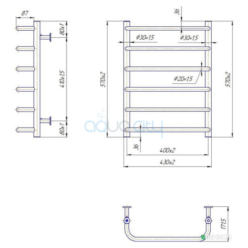 Полотенцесушитель Inox Стандарт 57x43/40 фото 2