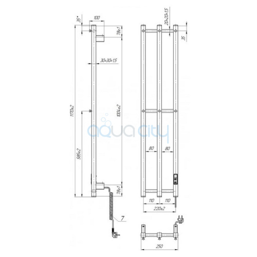 Рушникосушка HF Slim 117х25 фото 2