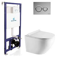 Інсталяція Dune 1200SL KP-112-001+чаша унітаза Round Smart з сидінням Soft-close RN-0490-RQ3+кнопка Air KP-230-002