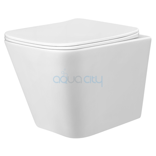 Чаша унитаза WC Concept Cube RimOff с сиденьем Slim Чаша унитаза WC Concept Cube RimOff с сиденьем Slim