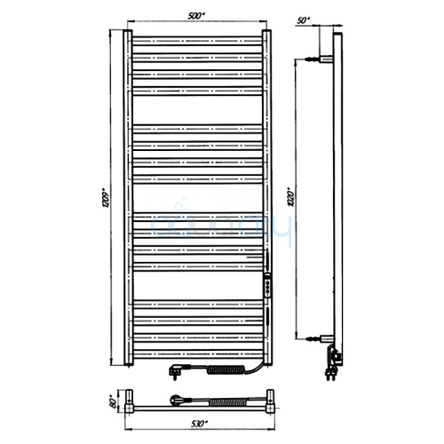 Полотенцесушитель Майнц ЧКЧ 50x120 фото 2 Полотенцесушитель Майнц ЧКЧ 50x120 фото 2