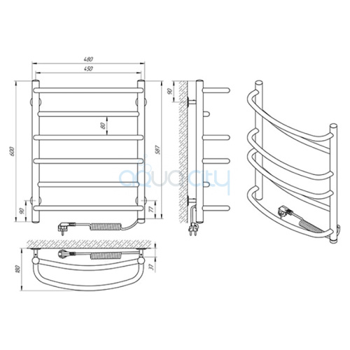 Полотенцесушитель Евромикс П6 45x60 фото 2