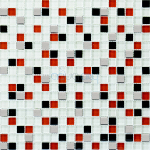 Мозаїка Біло-червоно-чорна Платина 458
