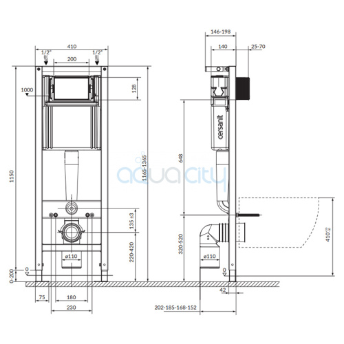 Инсталяционная система System 40 Mech QF+чаша унитаза Mito Red с сиденьем+кнопка Enter II фото 2