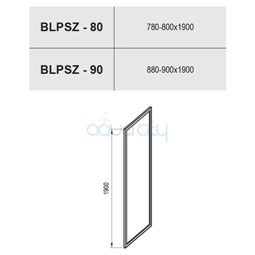 Душова стінка BLSPSZ-80 Transparent+алюміній фото 2