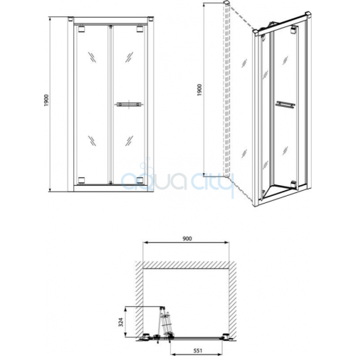 Двері душові Geo 6 90 bifold фото 2