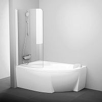 Штора для ванны CVSK1 Rosa 140/150 L Transparent+белый