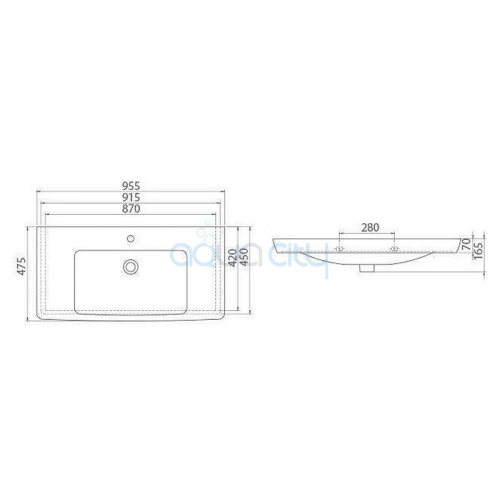 Раковина Porto D 95 фото 2