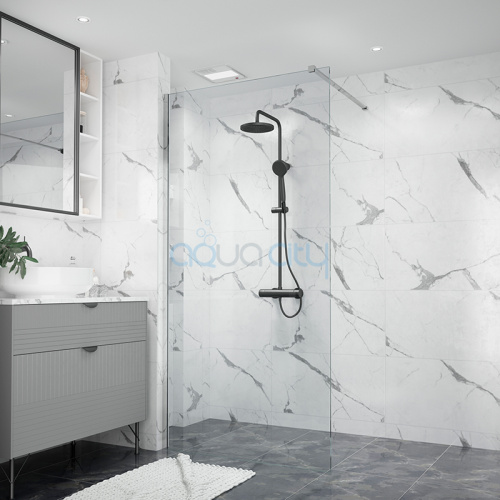 Душова стінка Walk-in 100 Transparent+алюміній фото 3