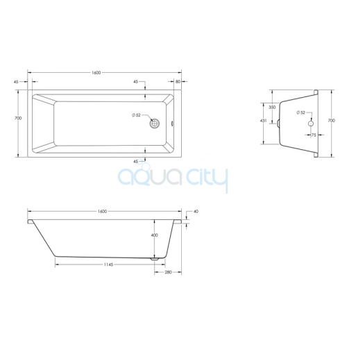 Ванна Dao 160x70 фото 3 Ванна Dao 160x70 фото 3