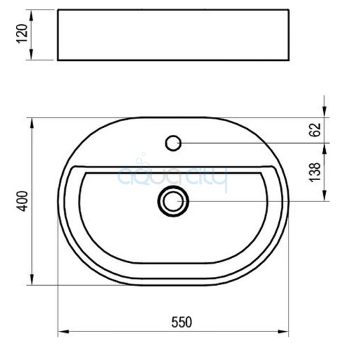 Раковина Ceramic 550 O Slim Shelf фото 2