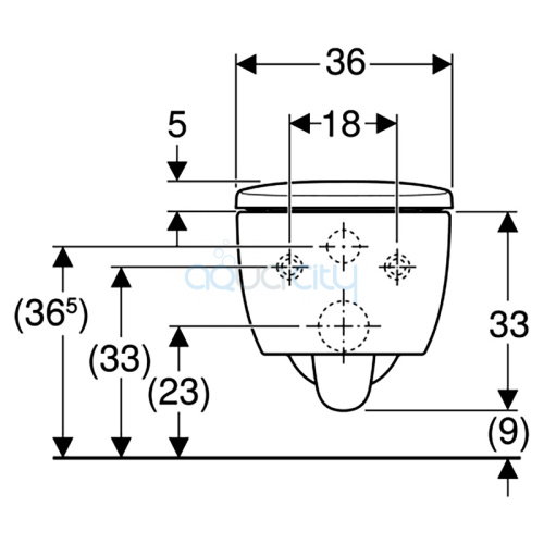 Чаша унитаза Smyle Round Rimfree с сиденьем фото 2