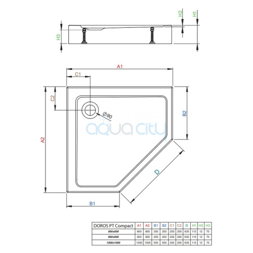 Піддон Doros PT Compact 80x80 фото 2
