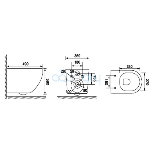 Інсталяція Aqua 50 Mech QF K97-525+чаша унітаза Desse Vortex з сидінням S4024-001+кнопка Movi K97-013 фото 3