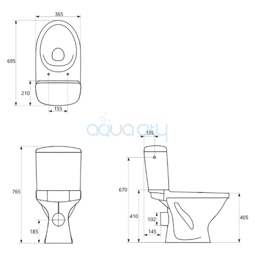 Унітаз Selnova Square Rimfree з сидінням фото 2